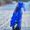 Unisex Snow Ski Jacket With Rabbit Ears Hood Waterproof Warm Fleece-Lined Outerwear Alpine Freestyle Skiing