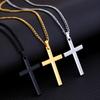 Hip-Hop Men's Trendy Stainless Steel Chain Cross Pendant Necklace - Punk Rock Style  Accessory