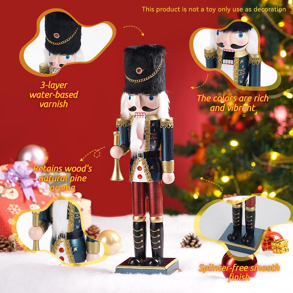 38CM Christmas Nutcracker PearlLight Creative Clothing Soldier Puppet Handcrafted Decoration Christmas New Year Decoration Gift