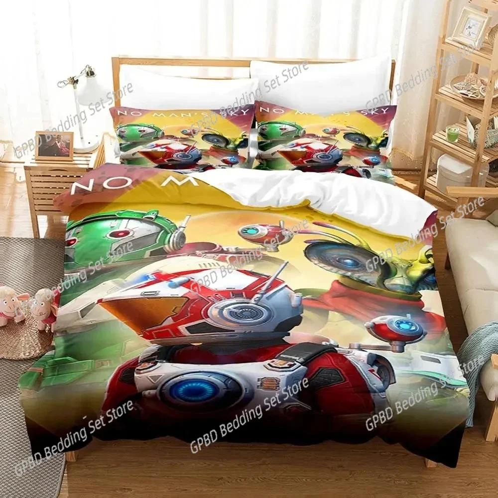 3D Print Game No Mans Sky Bedding Set 3D Printed Suitable For Bedroom Duvet Cover Set With Pillowcases Kids Home Textile