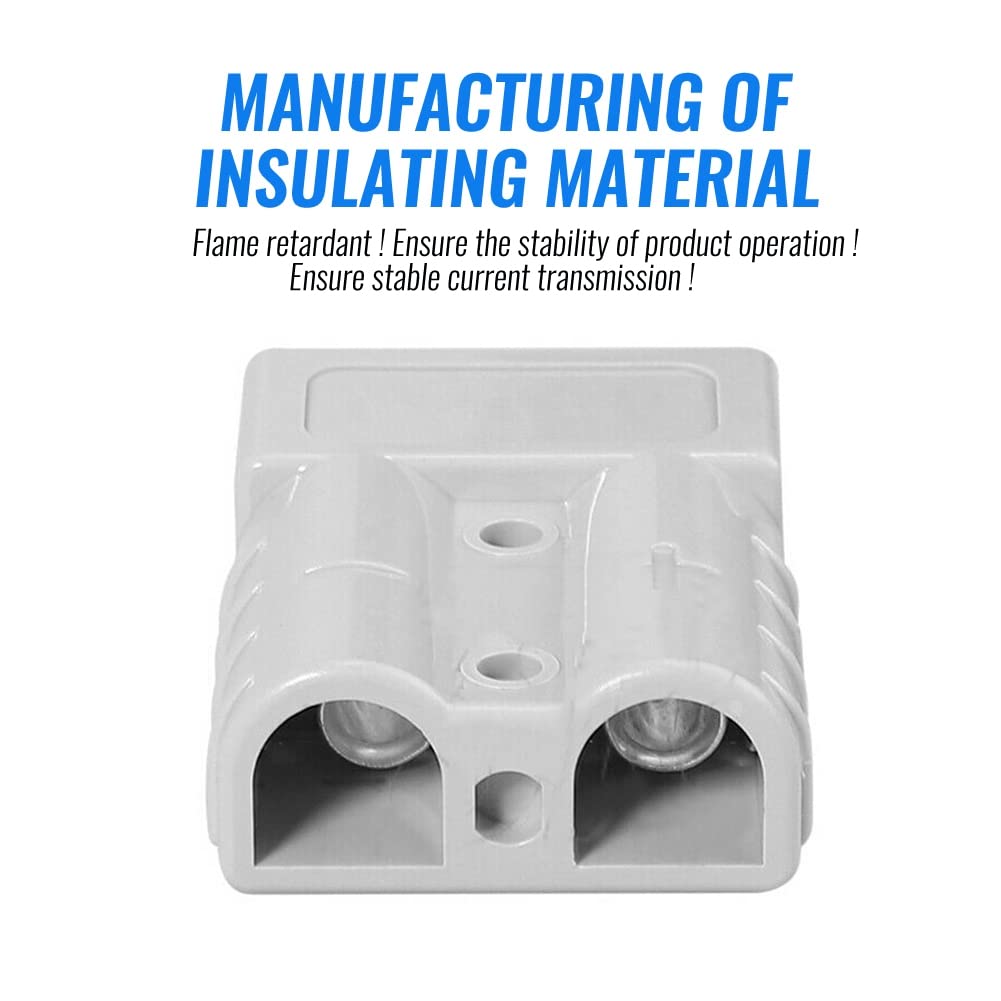 Herafy 10ks DC elektrické nářadí 50A12-24V6AWG měděný kontakt napájecí konektor pro konektor typu Anderson 2 póly s napájecím konektorem