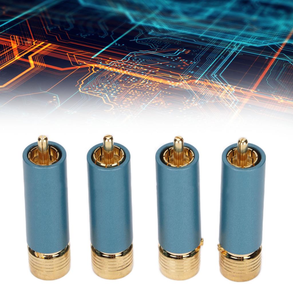 4 Stück PreffairCelsiusR1722 Stecker Vergoldet Selbstverriegelnd Lötlos Stecker