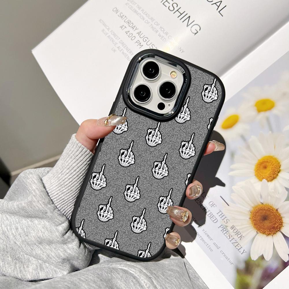 Ae80 Gesture Greeting Design Art Phone Cases for Samsung A13 A32 A53 A04e A54 S23 S24 Ultra Infinix Hot 40i Huawei Metal Camera Protective Back Cover