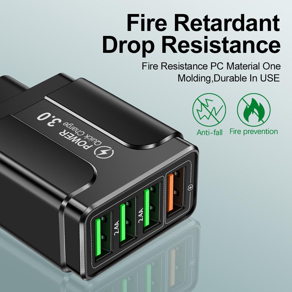 20W Multi Ports USB Charger Fast Charging Charger Quick Charger 3.0 For Samsung Galaxy S23 S22 Ultra Xiaomi iPhone 16 15 KR Plug