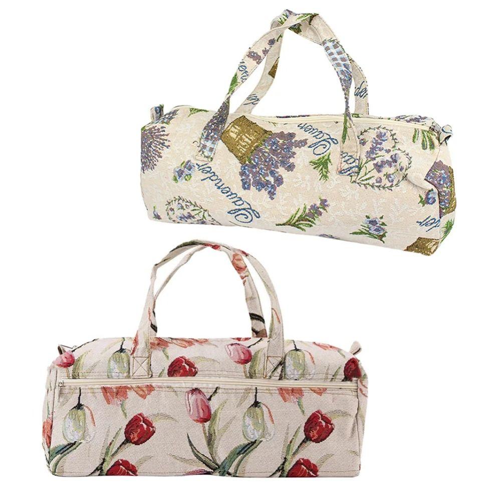 Tulip Flower Women's Hand Luggage DIY Knitting Needles Storage Bag Ladies Travel Bags Men