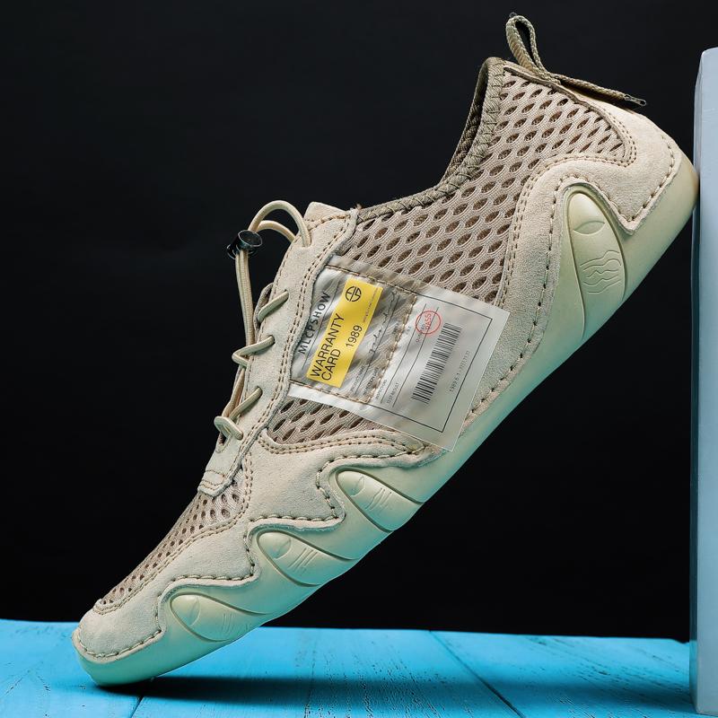 Мужская повседневная обувь из свиной кожи с резиновой мягкой подошвой и большой дышащей — фото 6