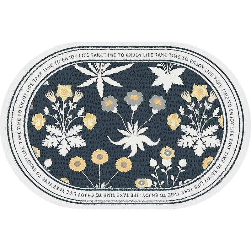 

American Retro Oval Bathroom Rug Bedroom Home Living Room Carpet Toilet Shower Bath Rug Anti-slip Absorbent DoorRug 40x60cm