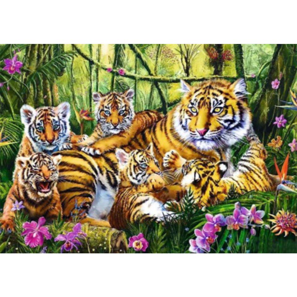 5D DIY алмазная живопись с животными, стразами, тигром, художественная картина, полная Алмазная вышивка, мозаика, набор для вышивки крестом, домашний декор, подарок