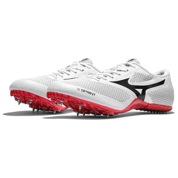 Mizuno Sprint X  Entry Level Running Shoes Non-Slip Durable Low-Top Running Shoes Unisex Sneaker White Red U1GA232407