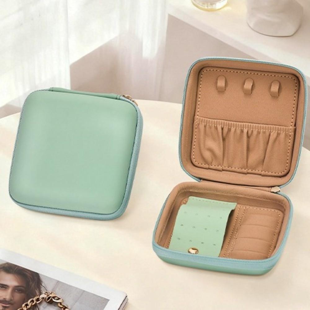 Leather Portable Jewelry Organizer Dustproof Jewelry Storage Case Elegant Jewelry Display Box  Home