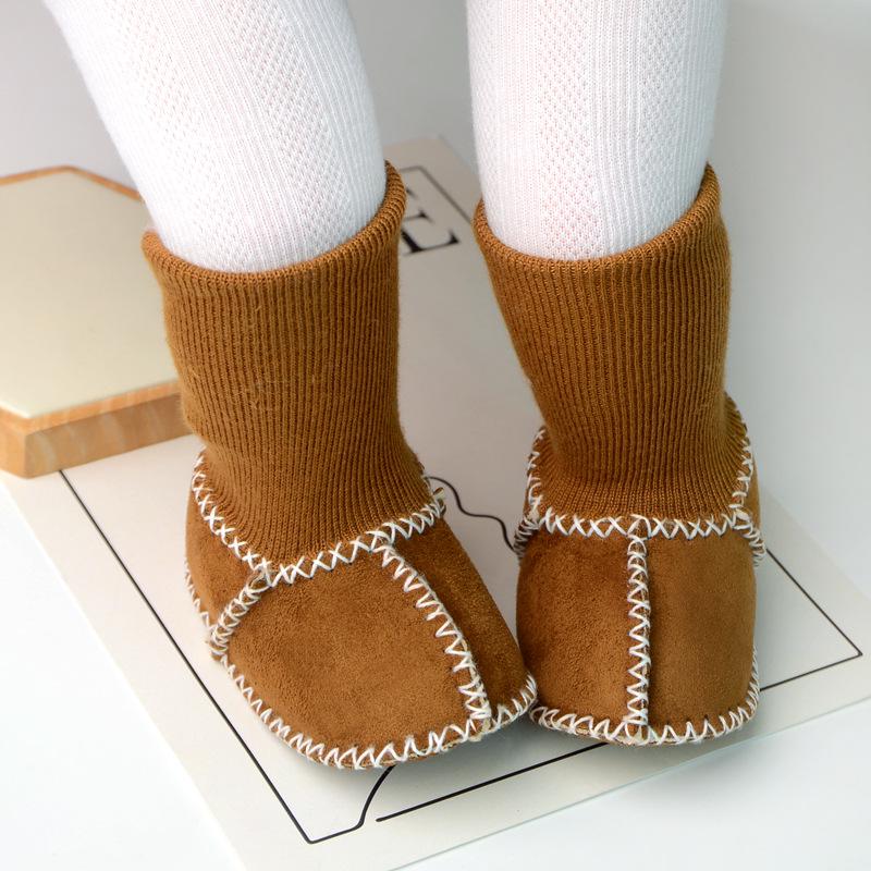 Winter Velvet Soft Sole Baby Toddler Shoes & Socks, 0-12 Months