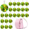 24Pcs Cheer Pom Pom Keychain Cheering Keyring Charm Foil Keychain Cheerleader Gift Plastic Pom Cheer Camp Gift