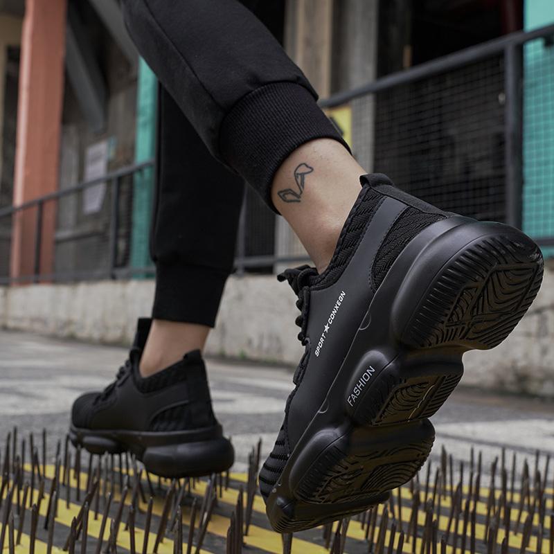 Fashion Steel Toe Safety Shoes Man Lightweight Breathable Mesh Work Shoes Protective Work Sneakers For Men Women Work Safety Boots