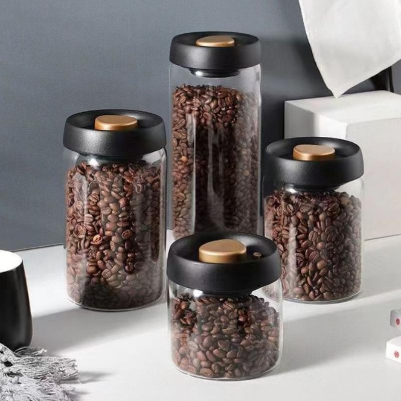 Vacuum Coffee Canisters with Airtight Lids for Coffee, Borosilicate Glass Mason Jars Vacuum Sealer Kit for Tea, Beans,Sugar