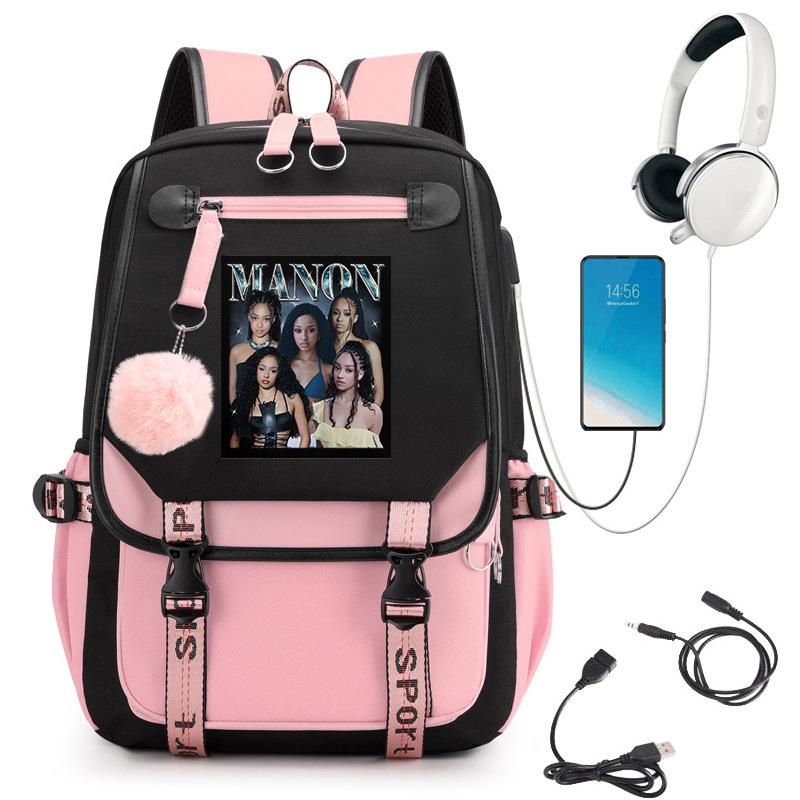 KATSEYE Girl Group Print Backpack Large Capacity Student Bookbag Campus School Casual Travel Rucksack 60123-2