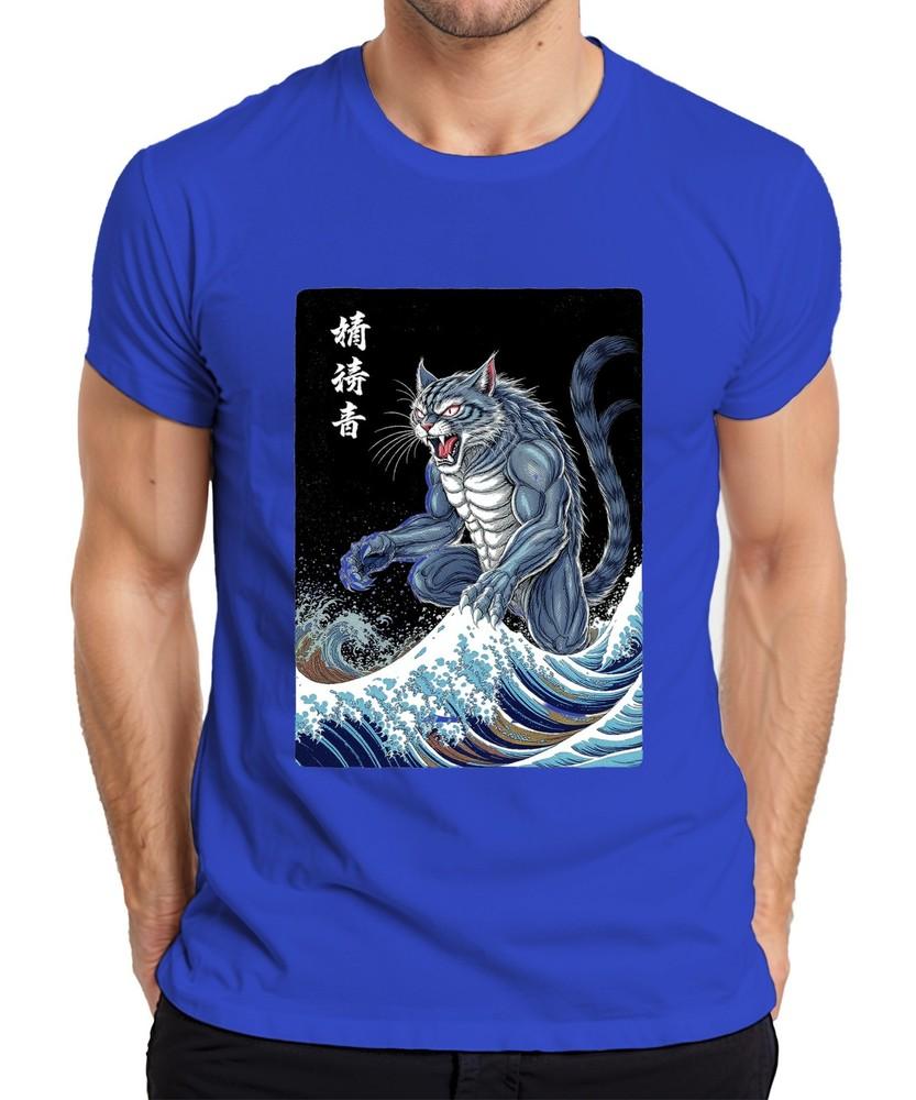 Demon Cat Muscle Cat Big Wave Japanese Ukiyoe Halloween Unisexs TShirt