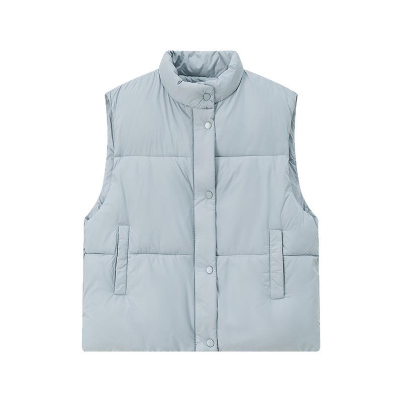 Down Cotton Clothes Vest Women's Autumn and Winter New Korean Version Loose Cotton Vest Solid Color Vest Jacket