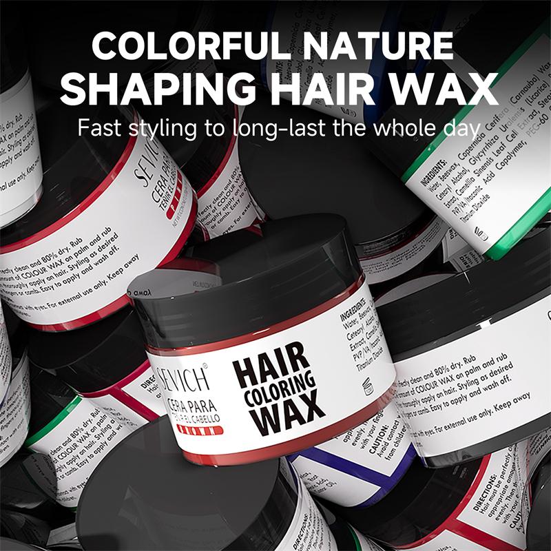 13 Kleuren Haarkleur Wax 50g SEVICH DIY Haar Geverfde Modder Gemakkelijk Uitwasbare Verf voor Wenkbrauw Baard Kleuring Tijdelijke Haarkleur Crème