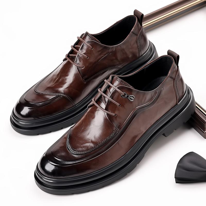 Fashion Leather Shoes For Man Genuine Leather Casual Shoes Fashion Business Oxford Shoes High Quality Designer Work Shoes