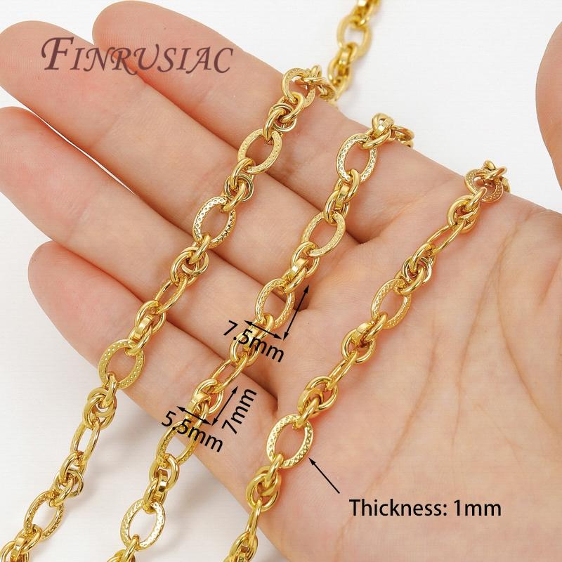 Multiple Styles 0.5-1 Meter 18K Gold Plated Roll Bulk Chains Cable Link Chains For Necklaces High Quality Jewelry Accessories