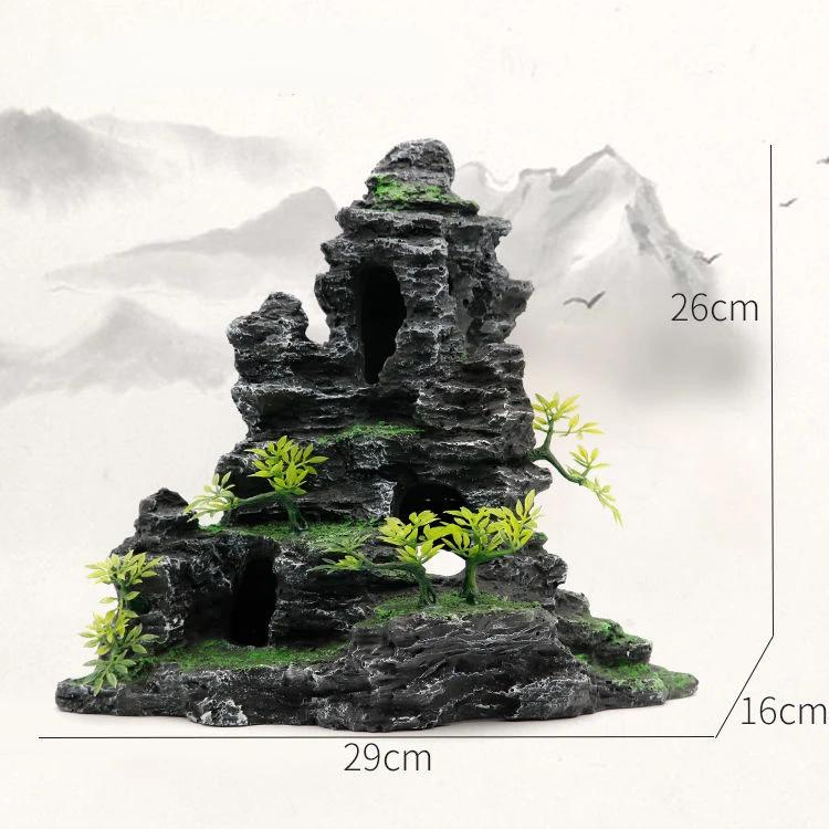 Aquarium-Landschaftsgestaltungssimulation Steingarten Harz Aquarium Dekoration Baumvermeidende Mikro-Landschaftsornamente