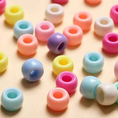 Home Party Supplies Mädchen Haarperlen Bunte Ponyperlen Kinder DIY Handarbeit 50 Stück/Beutel Großes Loch Acrylperlen Mode Armband Halskette Herstellung