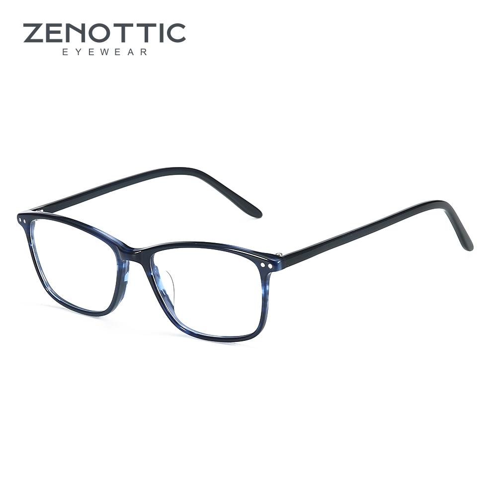 

ZENOTTIC квадратные ацетатные очки для коррекции зрения женские/мужские CR39 оптические очки анти-синий свет близорукость очки Single Version&1.56&None синий