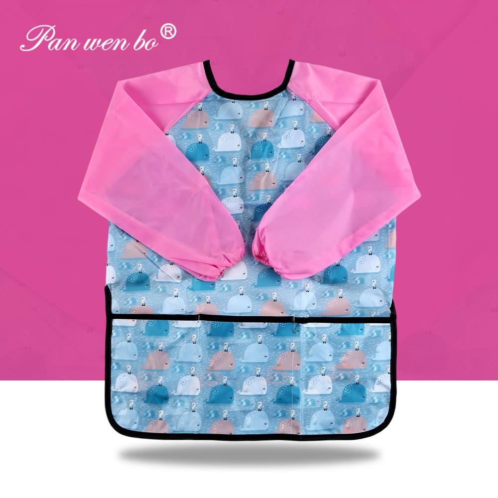Children's Long-Sleeve Art Smock & Bib - Anti-Stain for Early Education and Kindergarten