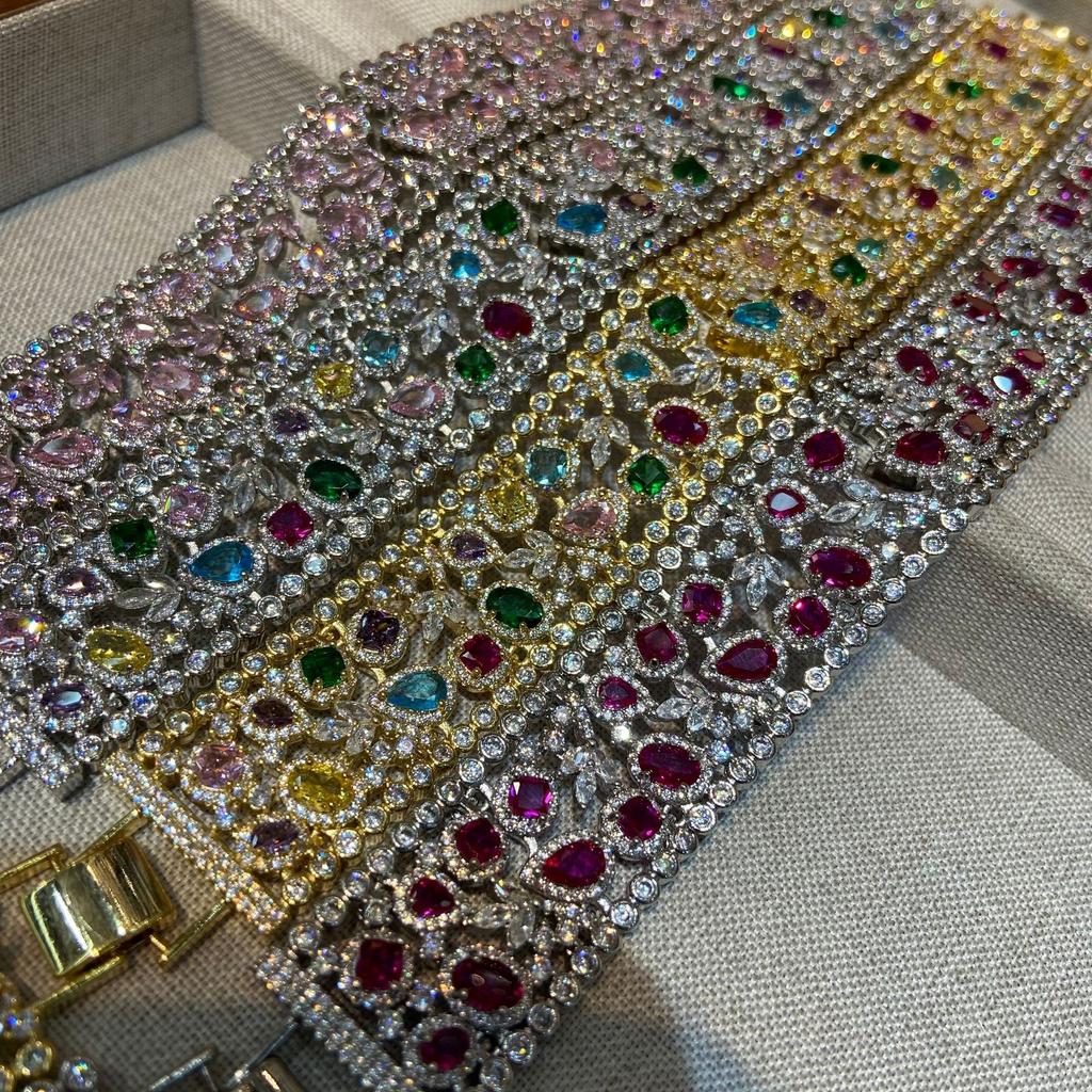 Jewelry Autumn And Winter Honggang Jade High-End Wide-Sided Bracelet Retro Vintage Fashion Color Treasure High-End Bracelet