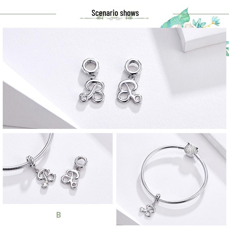 Yinziyun 925 Sterling Silver 26-Letter Charm Bracelet