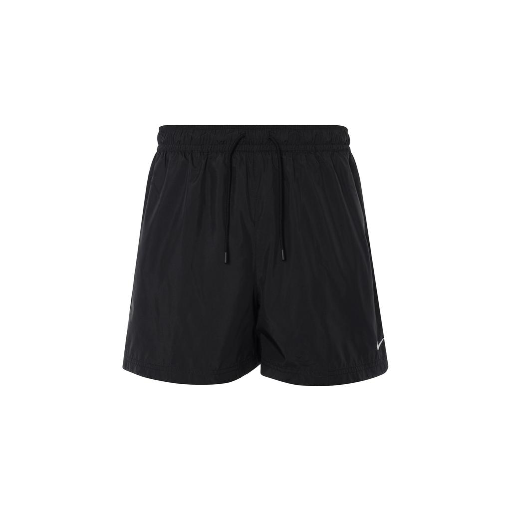 Nike Sportswear Mid-Rise Solid Color Lace-Up Casual Shorts Women Shorts Black White FV7558-010