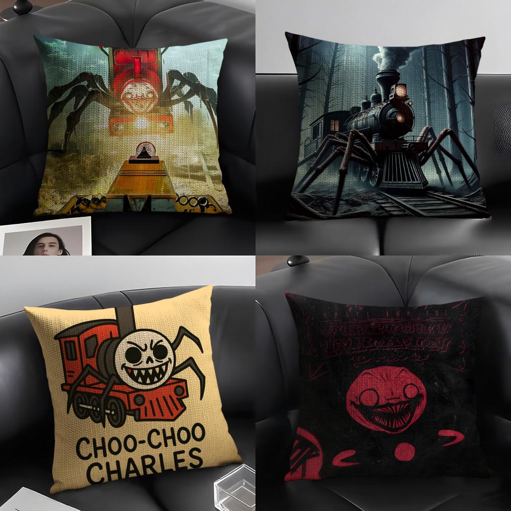 Horror Games CChooChoo Charles Pillow Case Linen Cushion Covers For Decorative Sofa Home Pillows Case Car Chair Pillows Cases