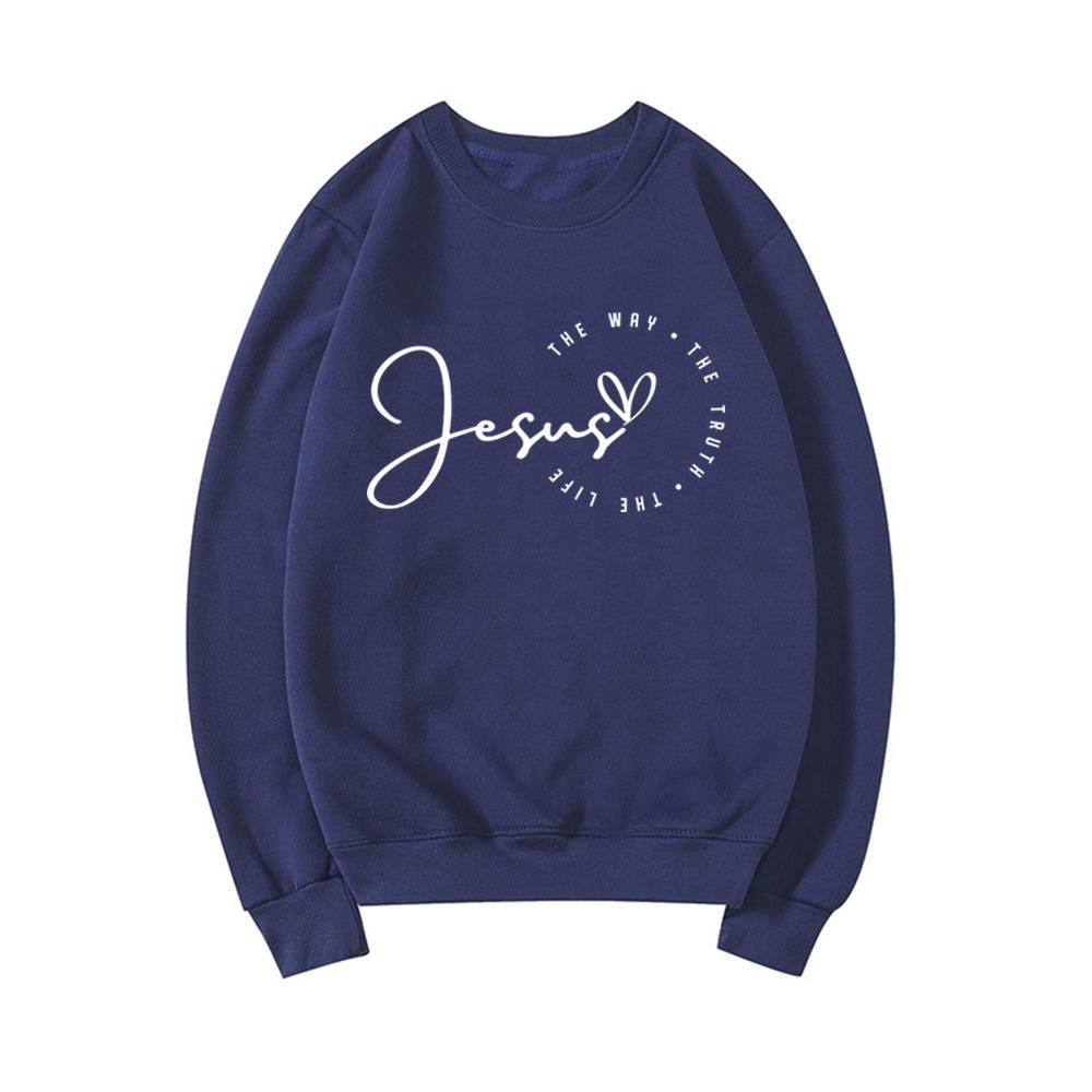 

Religious Sweatshirt Jesus Sweater Christian Clothes Women Long Sleeve Crewneck Sweatshirt Bible Verse Tops Christian Gift 4XL