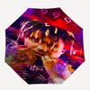Ombrello Automatico a Tema Juice WRLD, Leggero e Portatile, 8 Stecche, Perfetto per Viaggi all'Aperto, Compleanni, Natale, Regali.