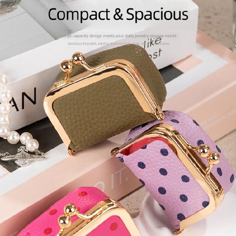 Travel Jewelry Box Case with PU-Look Exterior, Compact Clasp Holder for Rings, Earrings and Daily Mini Necklaces