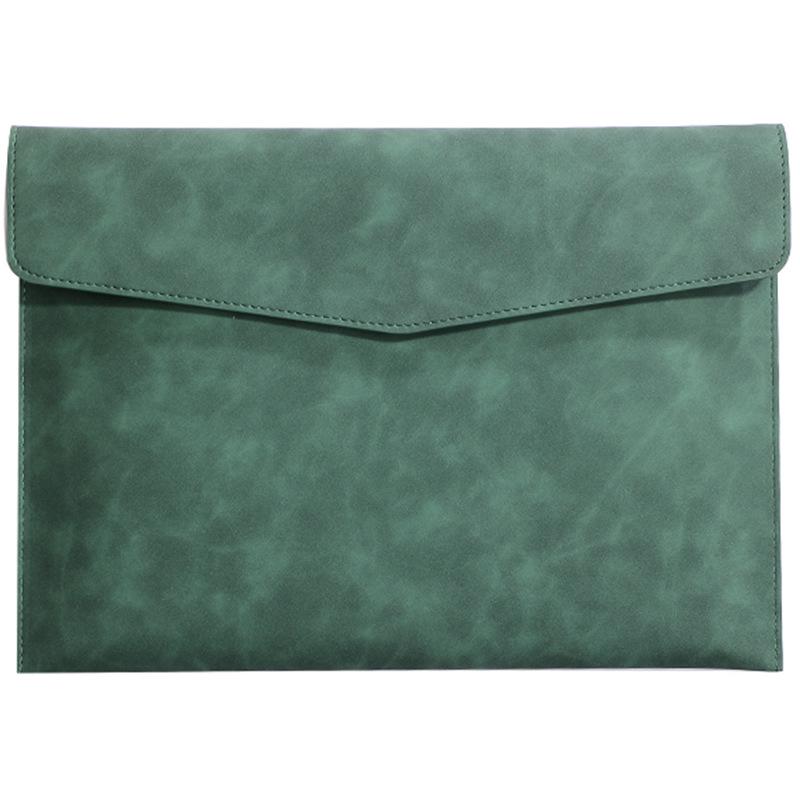 A4 Leather Waterproof Briefcase Folder with Large Capacity for Business Meetings