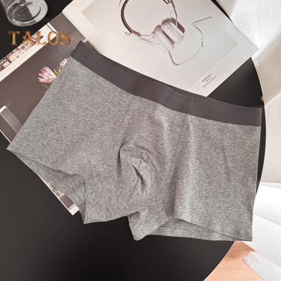 Men Boxer Underwear Mid-rise Elastic Waist U-Convex Breathable Cotton Crotch Shorts Briefs Seamless Thin Panties