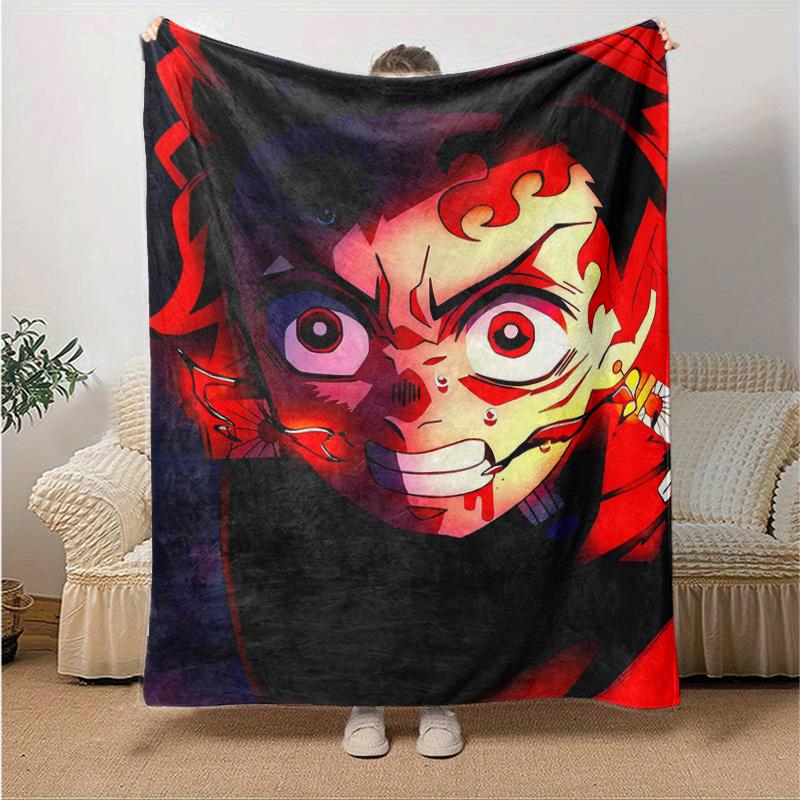 1pc Anime Demon Slayer Tanjiro Kamado Cosplay Blanket, Home Decor, Couch Throw .B046