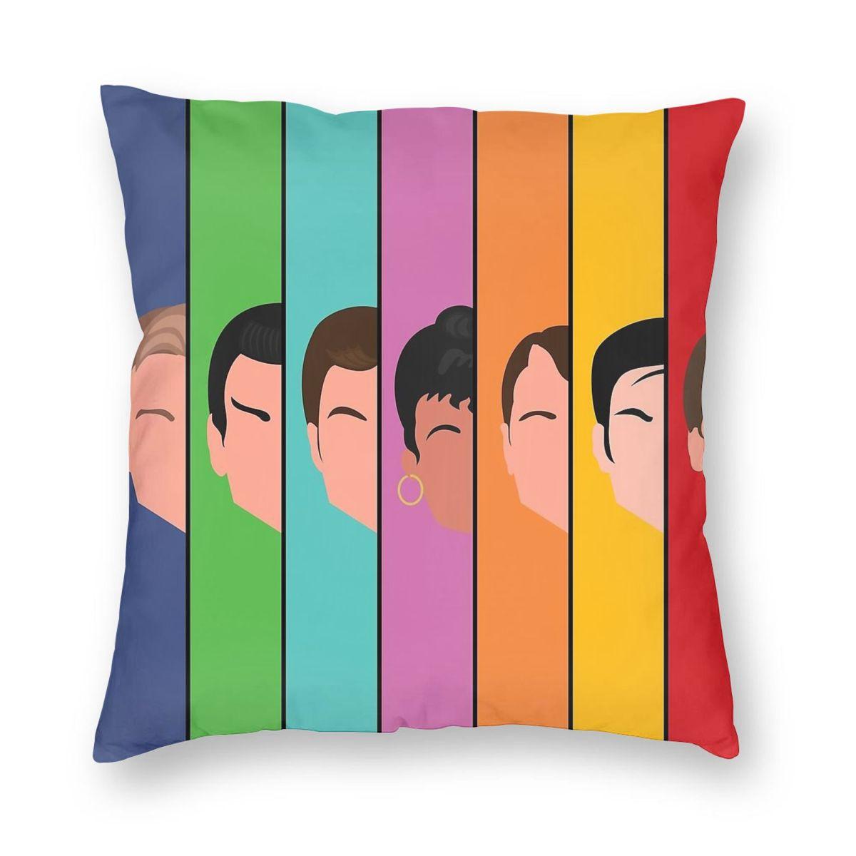 Starship Enterprise Crew Square Pillowcase Polyester Linen Velvet Creative Zip Decor Room Cushion Cover 30x30cm
