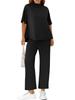 Womens Oversized Lounge Set Batwing Pullover and Wide Leg Pants