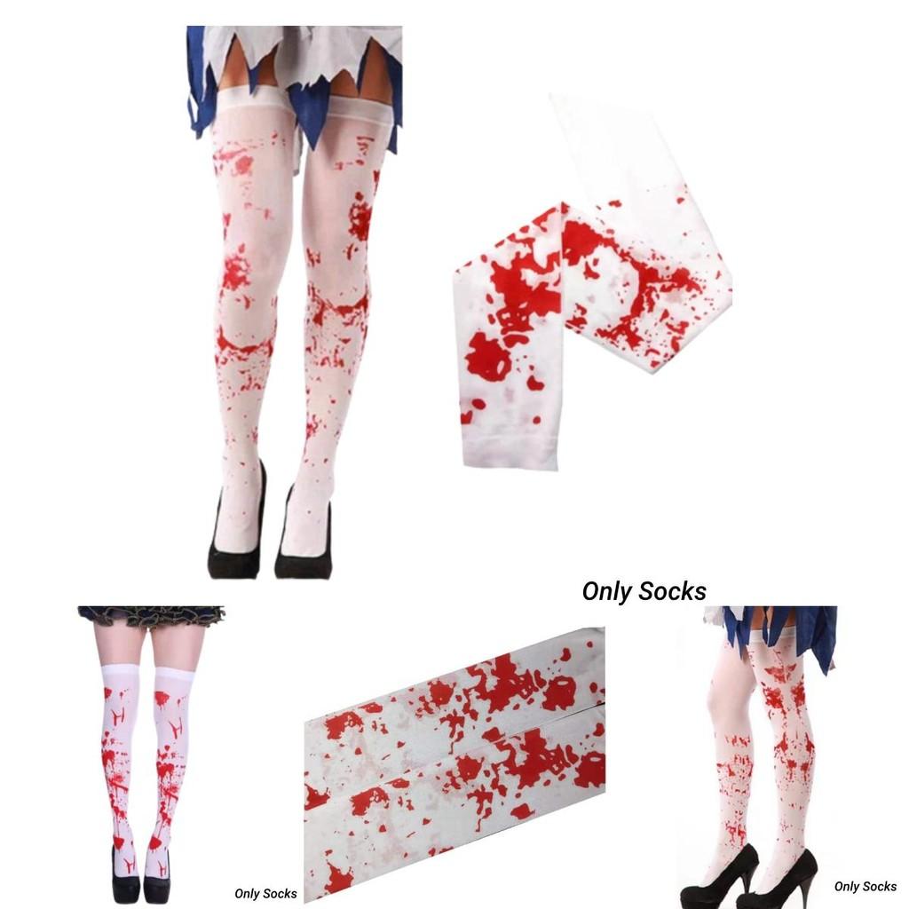 Halloweenowe Krwawe Pończochy Na Imprezę Kostiumową Pielęgniarka Zombie Krwawe Jedwabne Pończochy