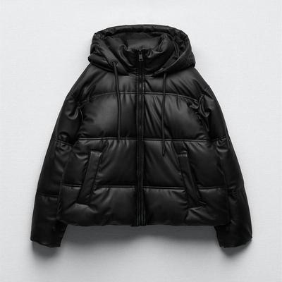 Giacca Invernale Imbottita Ispessita Corta Monocolore in Piuma Casual con Zip Sezione con Cappuccio Calda Giacca a Vento