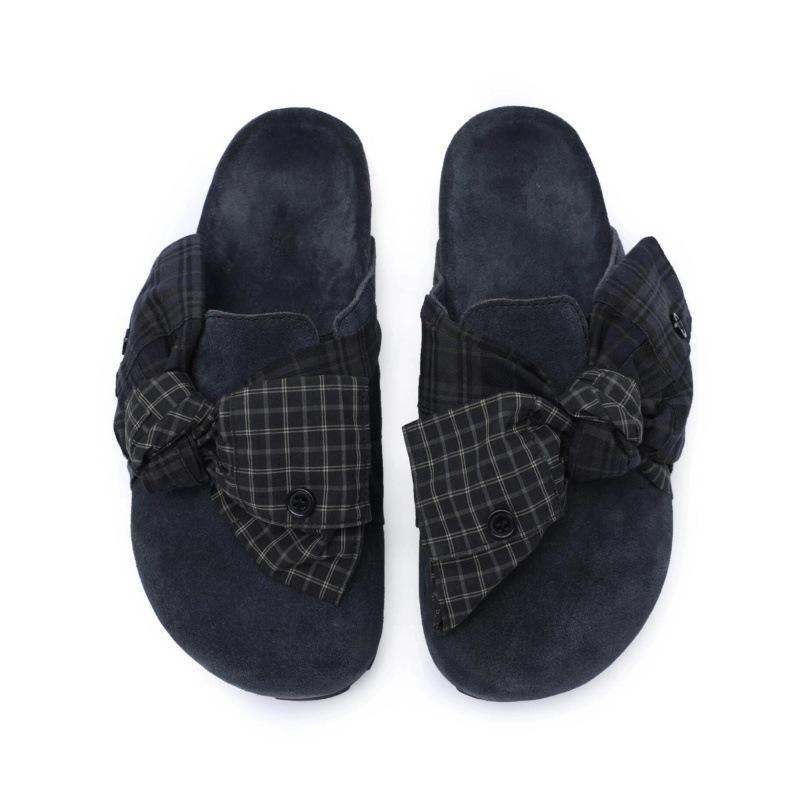 

Версия из мягкой кожи~ ретро бант баотоу полушлепанцы женские летние новые ленивые люди носят педаль обуви Boken ins 35