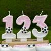Sports Football Numbers Birthday Candles Party Decoration Handmade Birthday Candles