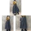 Cotton Blend High Waist Vintage Long Skirt For Women Spring Summer Casual Wear