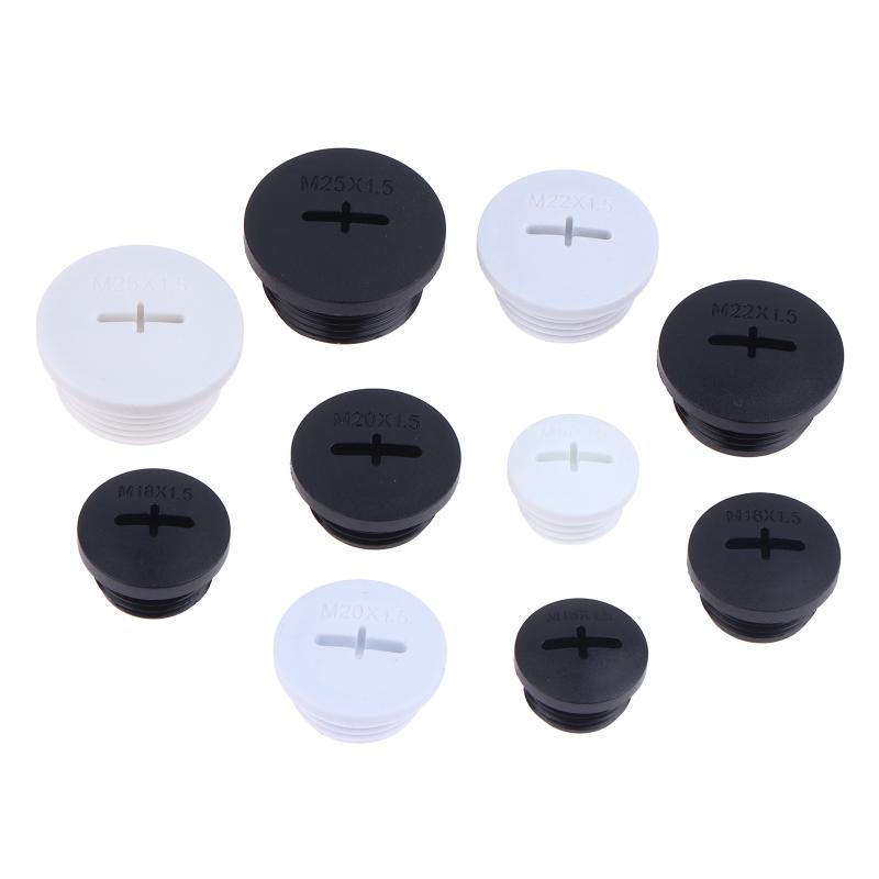 10Pcs Cross Shaped Plastic Plugs Nylon Waterproof High Quality Threaded Hole Plugs M16X1.5 M18X1.5 M20X1.5 M22X1.5 M25X1.5