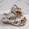 New Women's Wedge Chunky Sole One Strap Open Toe Velcro Beach Slide Sandals