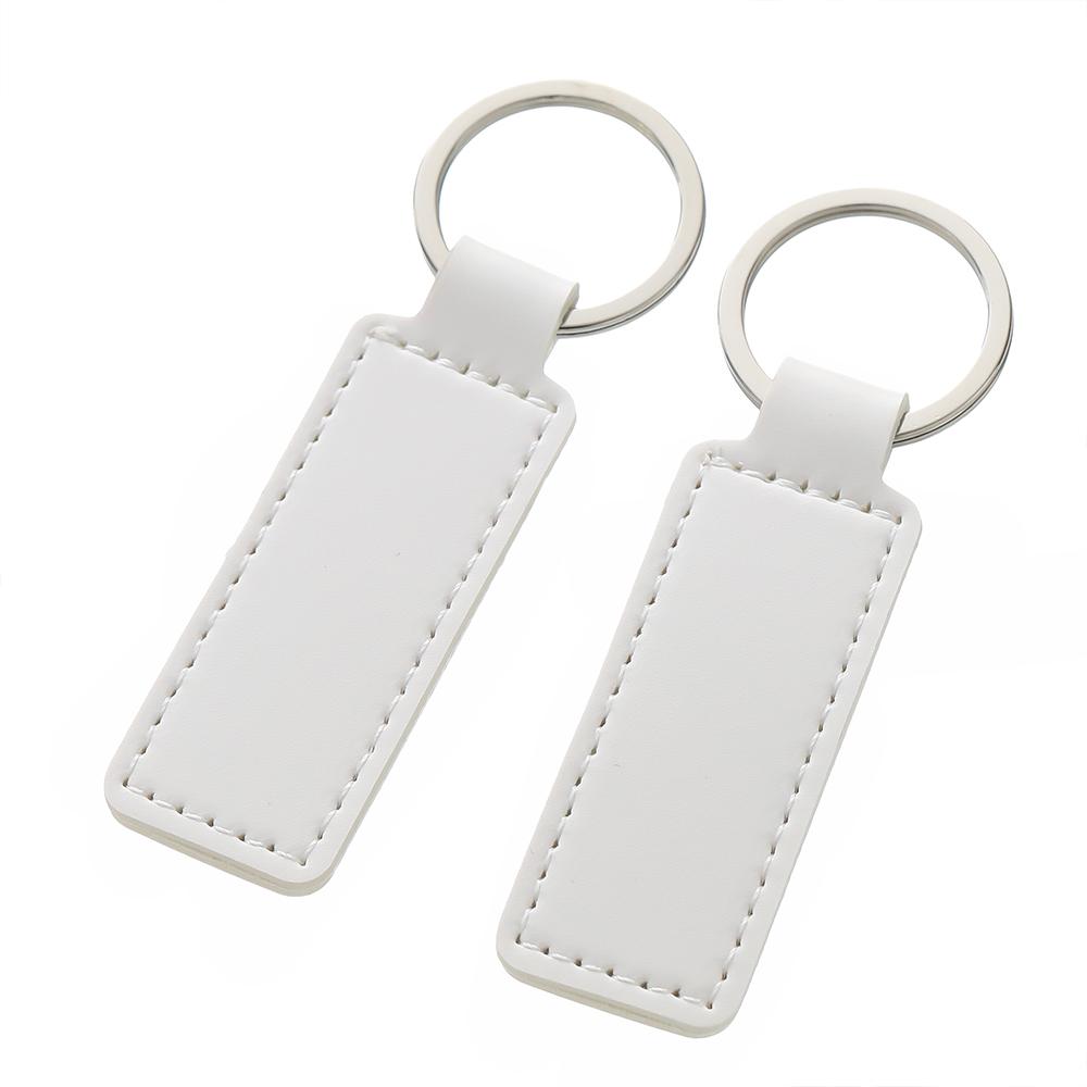 Short Doublesided PU Leather Keychain Car Thread Gift Metal Pendant Waist Strap Key Chain Keyholder for Key Chain Supplies