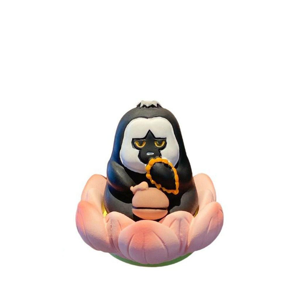 Cartoon Good Luck Lotus Ornament Buddha Style Capybara Model Figure Lotus Pig Car Ornaments Office