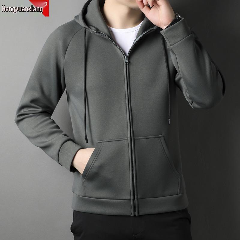 Men's Hooded Zipper Sweatshirt Jacket - Casual Spring/Autumn Trendy Sport Cardigan